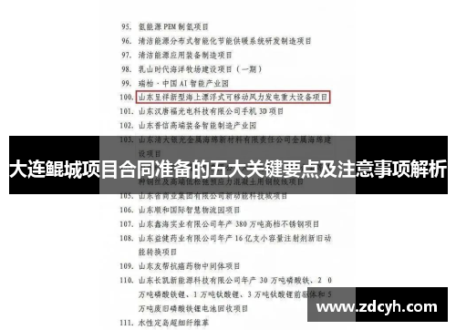 大连鲲城项目合同准备的五大关键要点及注意事项解析